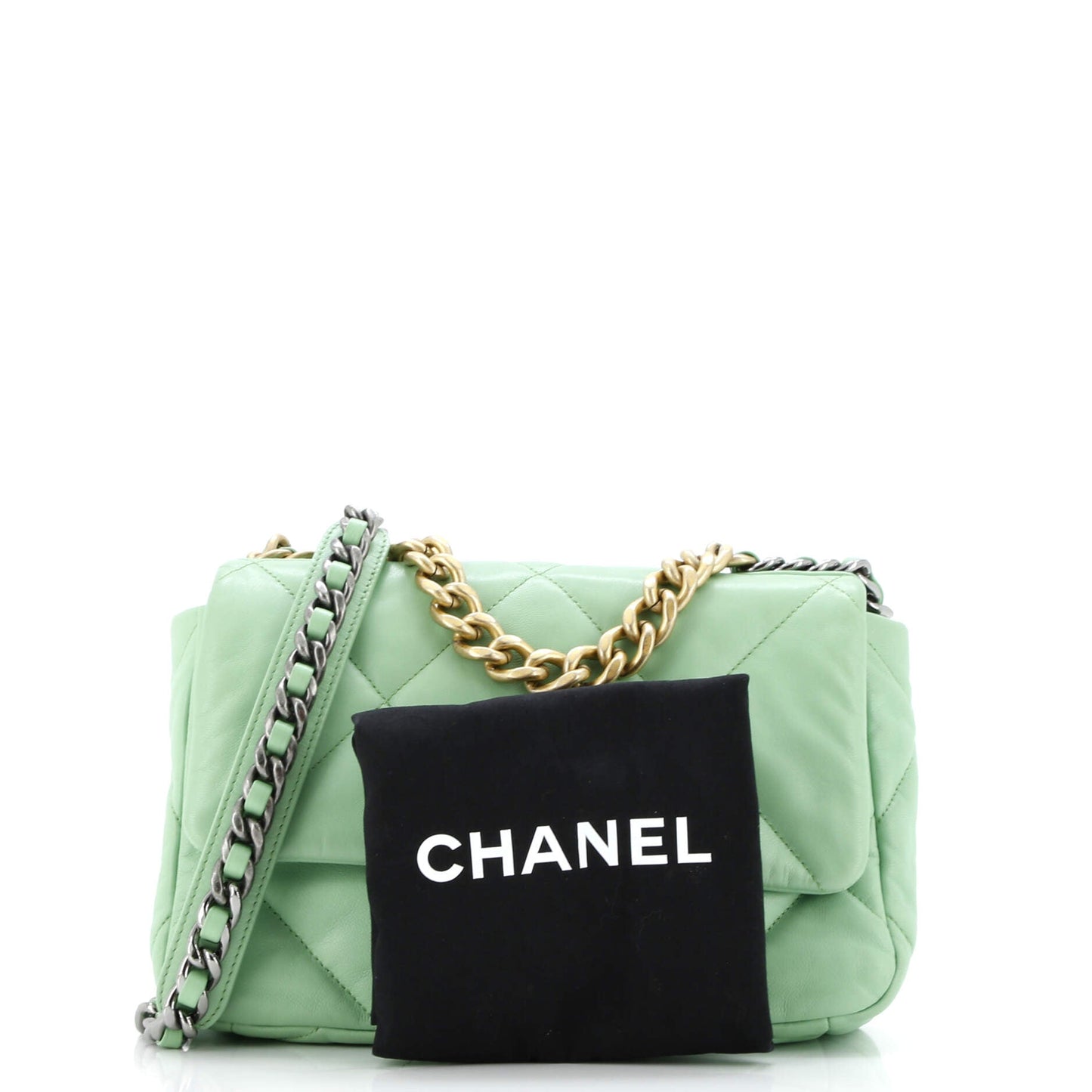 19 Flap Bag Quilted Leather Medium