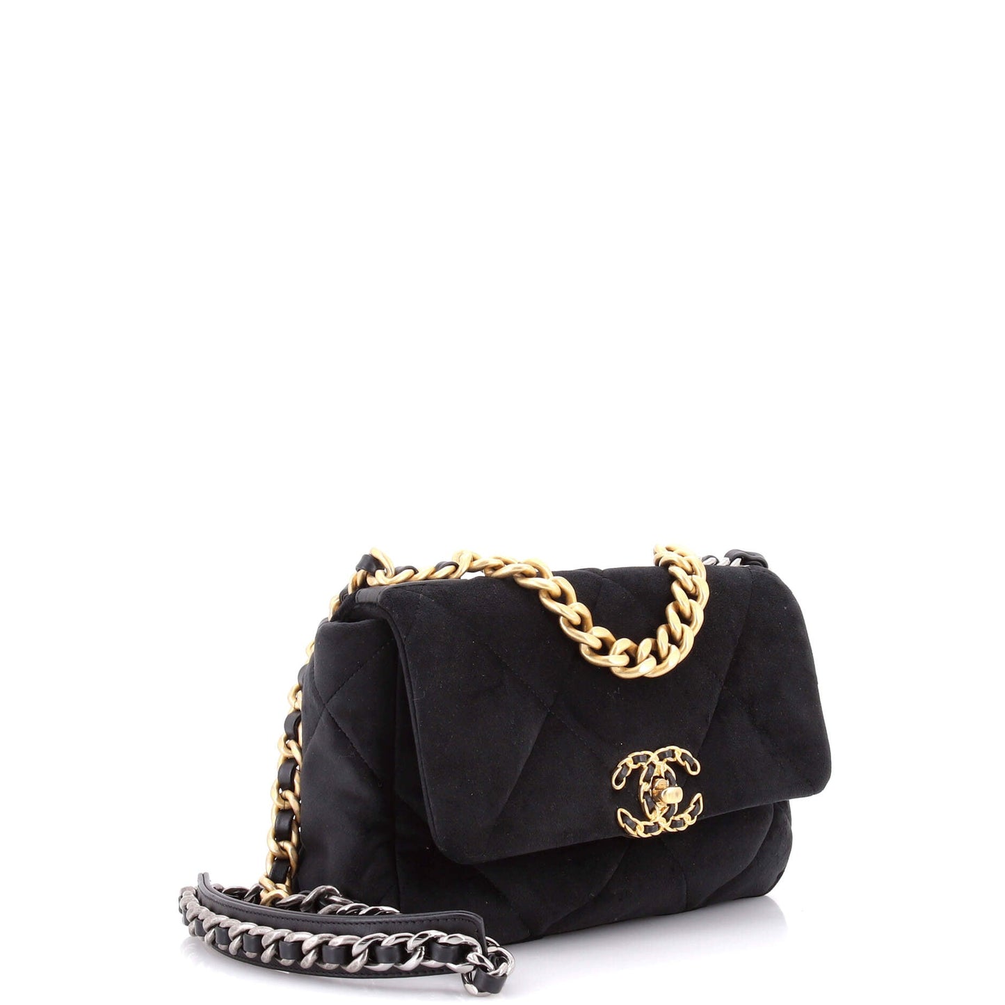 19 Flap Bag Quilted Velvet Medium