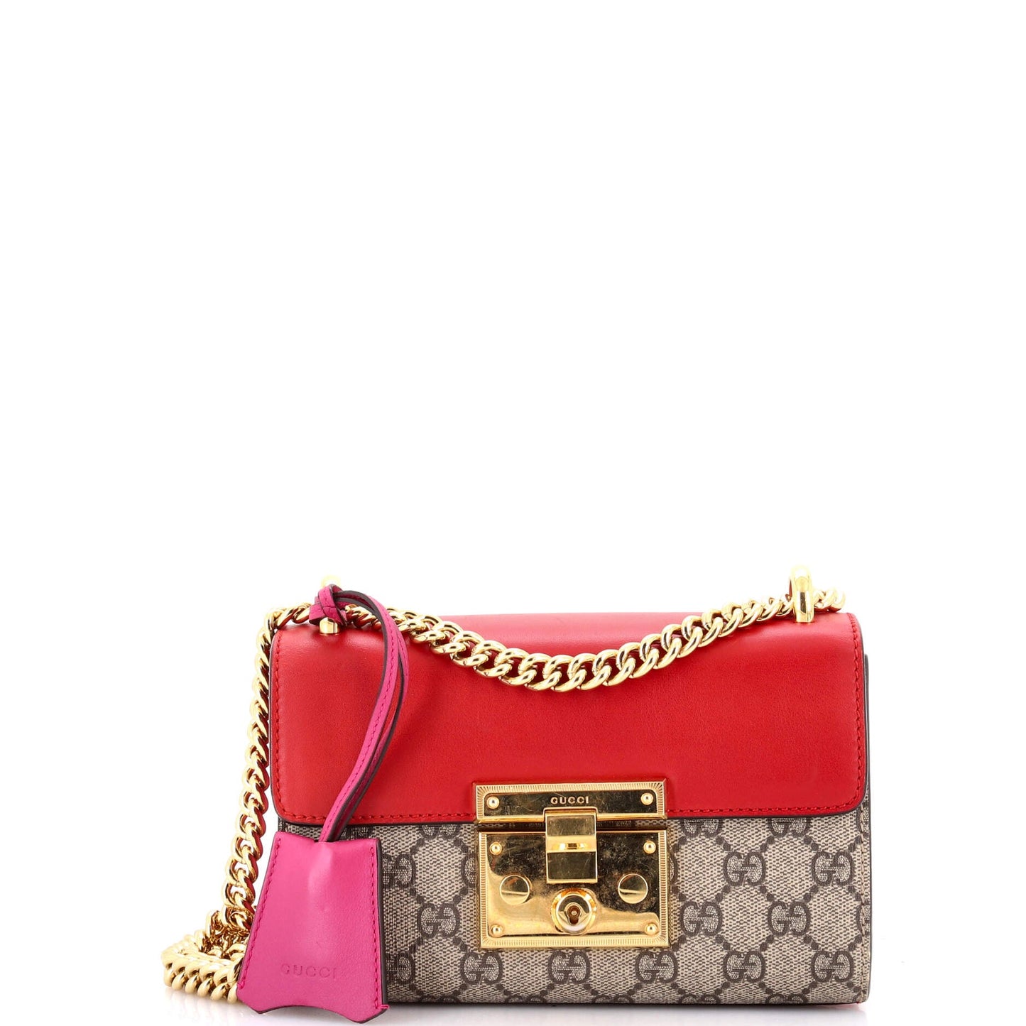 Padlock Shoulder Bag GG Coated Canvas and Leather Small