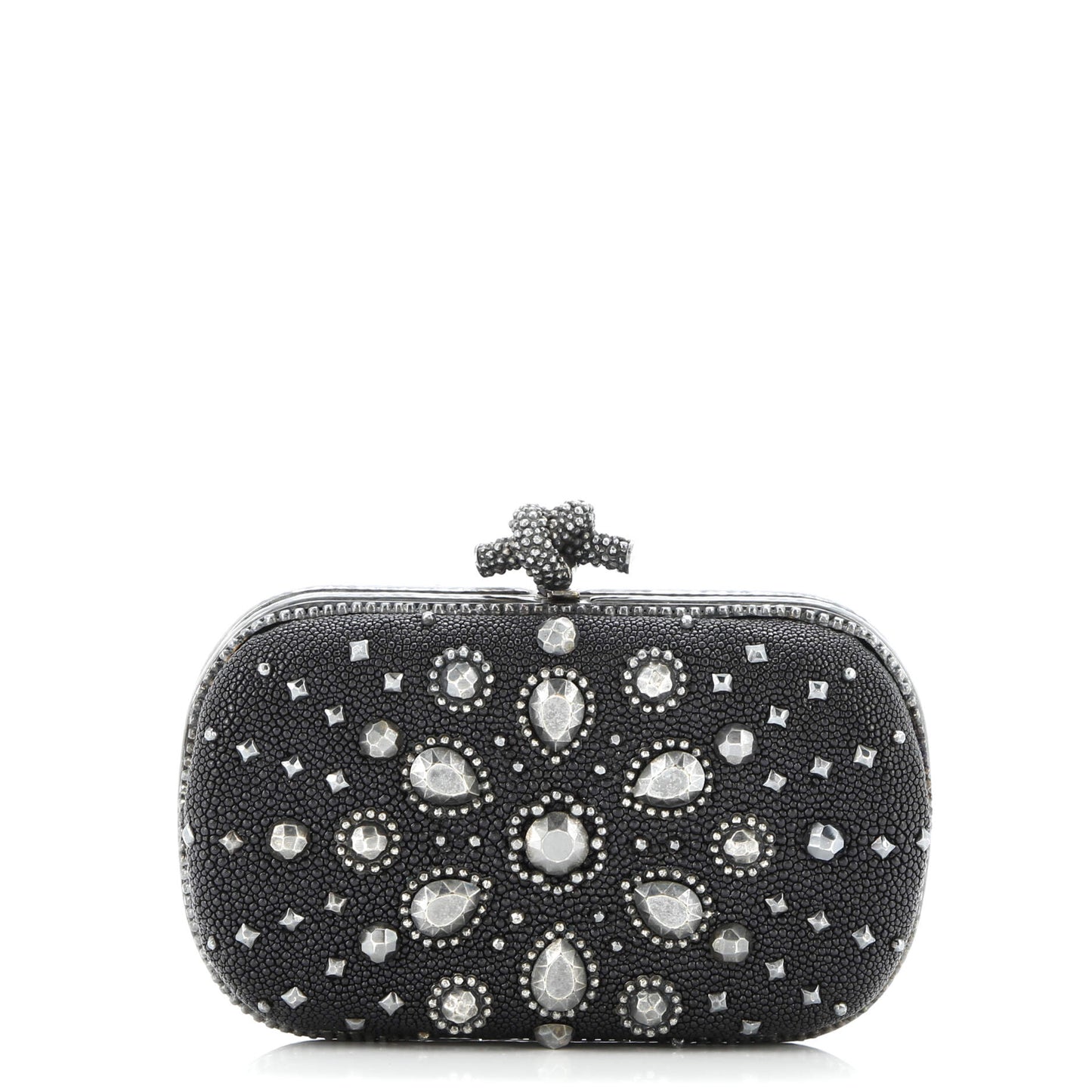Box Knot Clutch Embellished Stingray Small