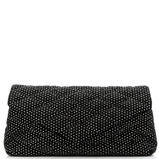 Sade Puffer Envelope Clutch Crystal Embellished Velvet Large