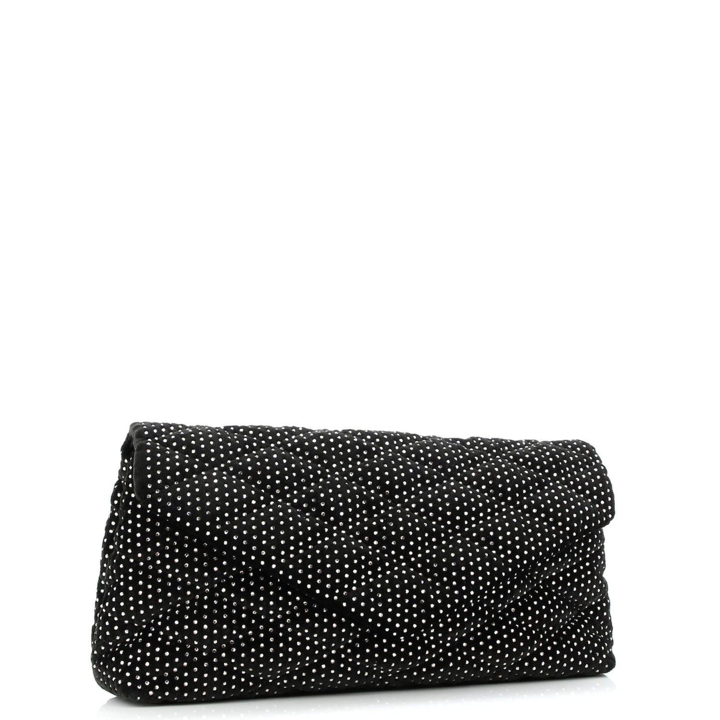 Sade Puffer Envelope Clutch Crystal Embellished Velvet Large