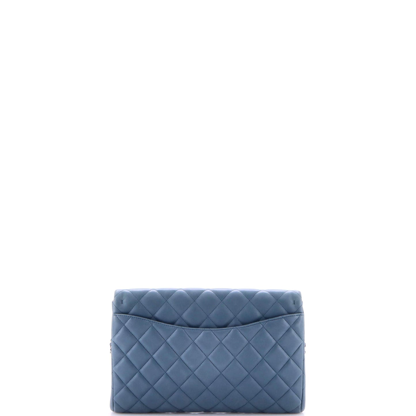 Clutch with Chain Quilted Lambskin