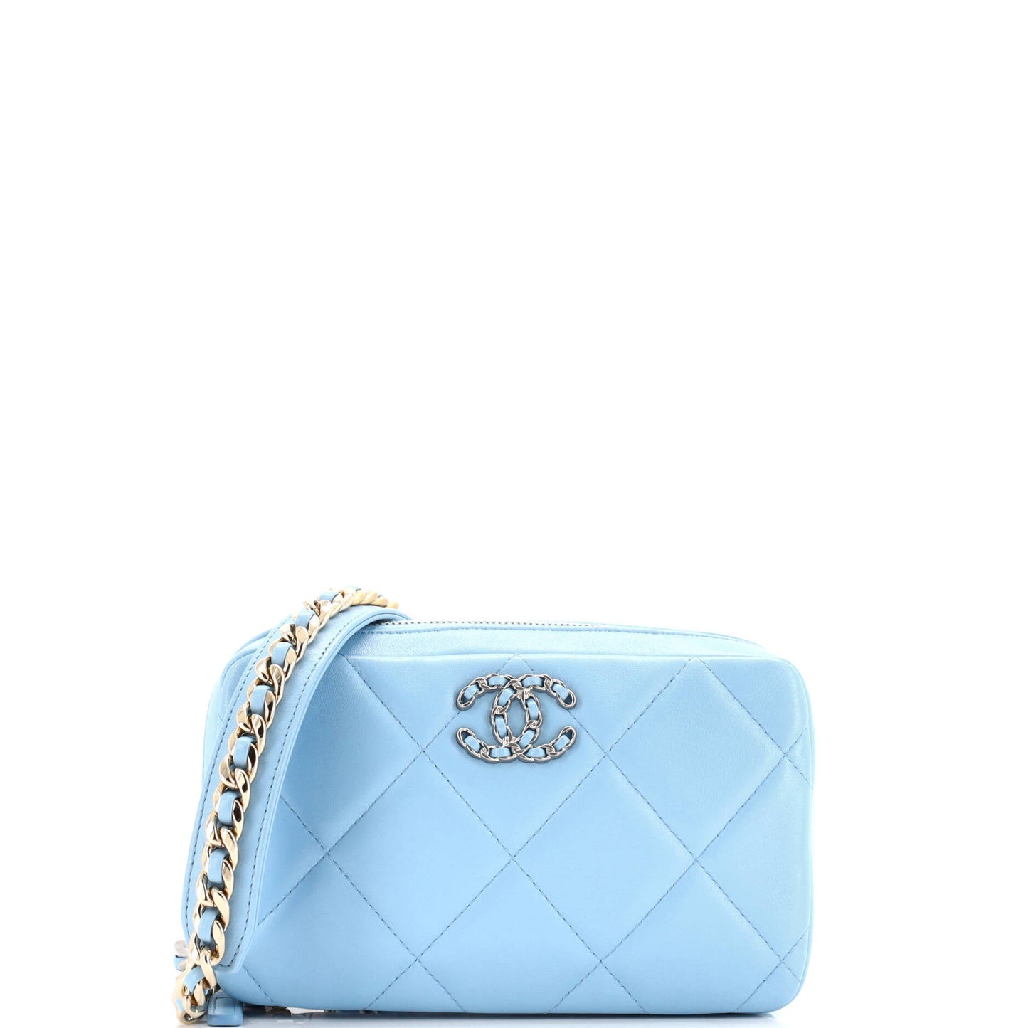 19 Zipped Phone Holder Crossbody Bag Quilted Lambskin