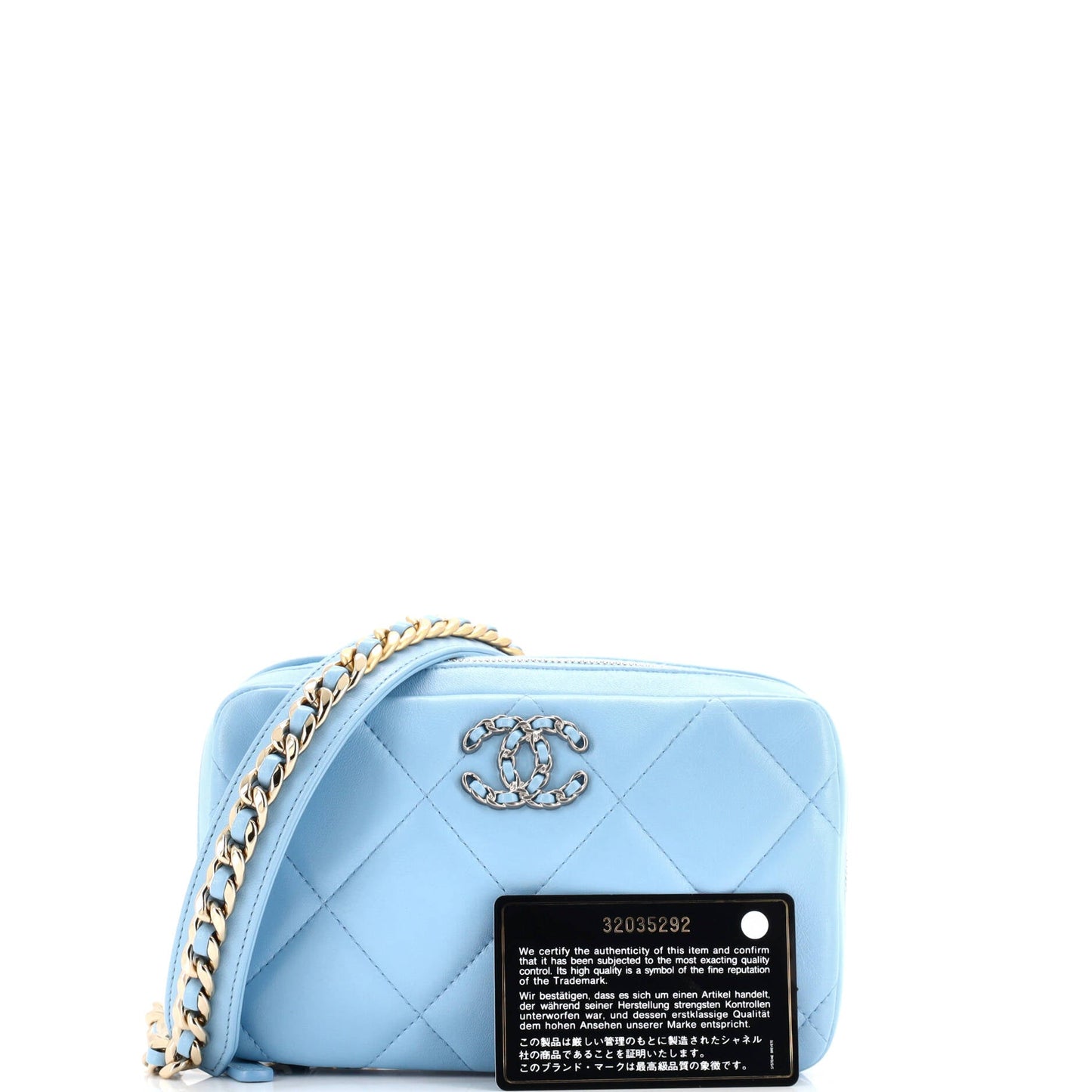 19 Zipped Phone Holder Crossbody Bag Quilted Lambskin