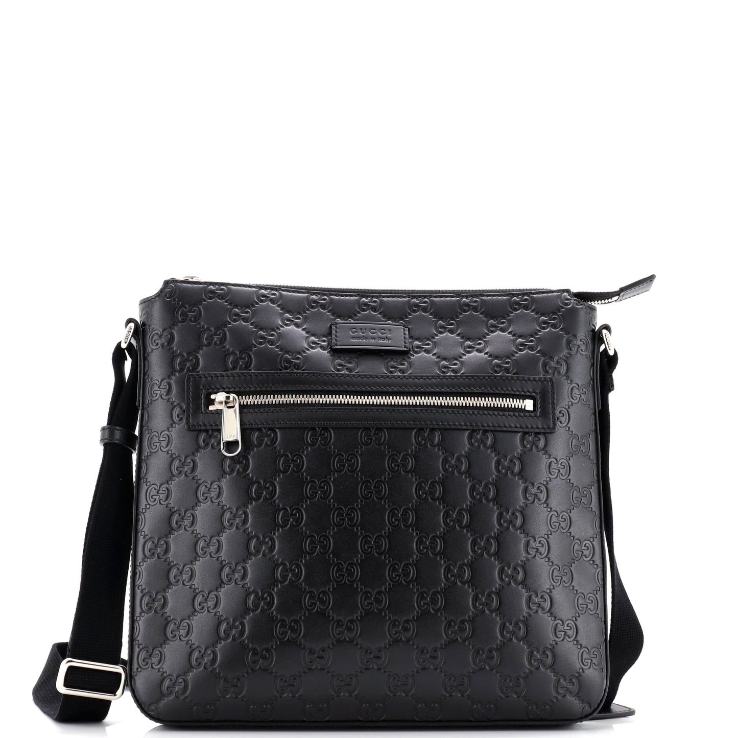 Signature Zip Messenger Bag Guccissima Leather Medium