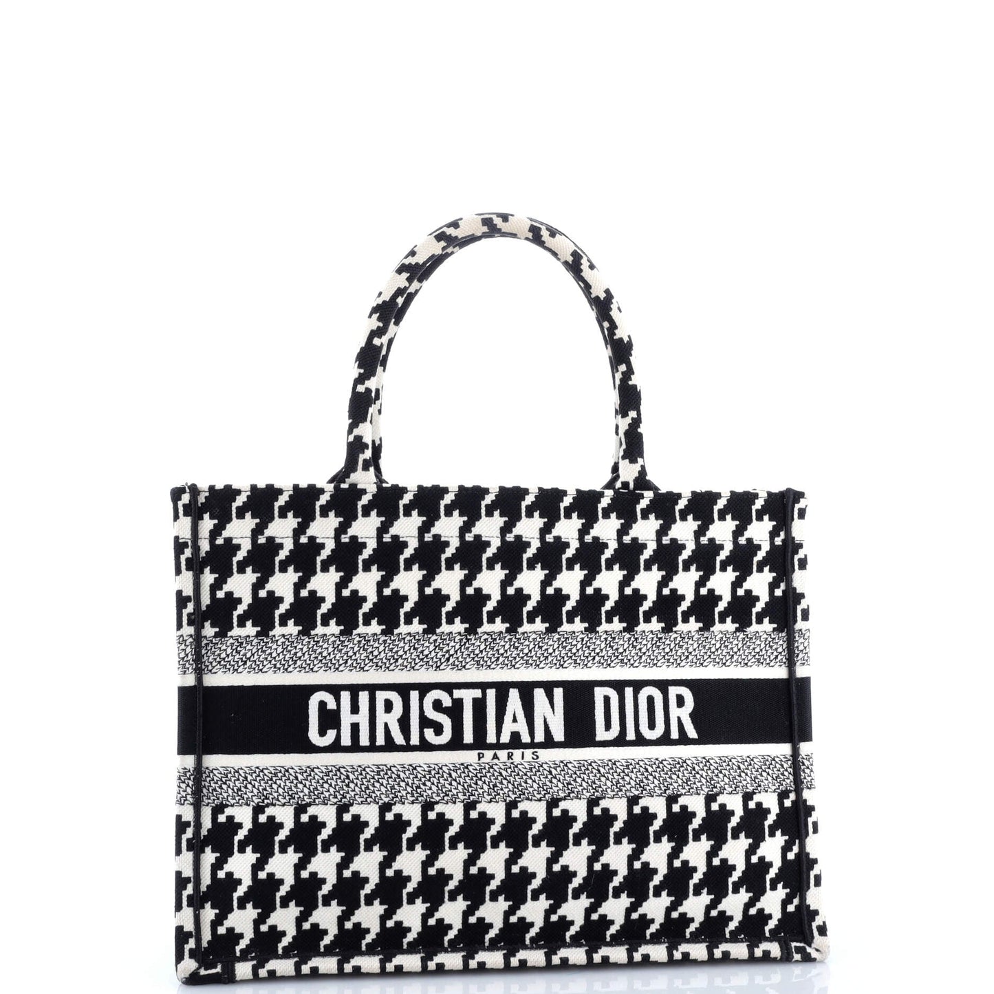 Book Tote Houndstooth Canvas Medium