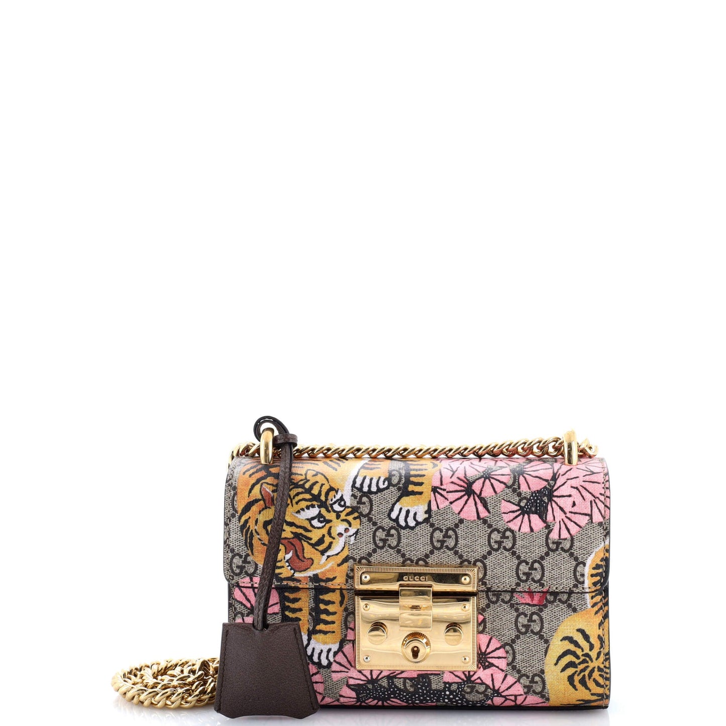 Padlock Shoulder Bag Bengal Print GG Coated Canvas Small