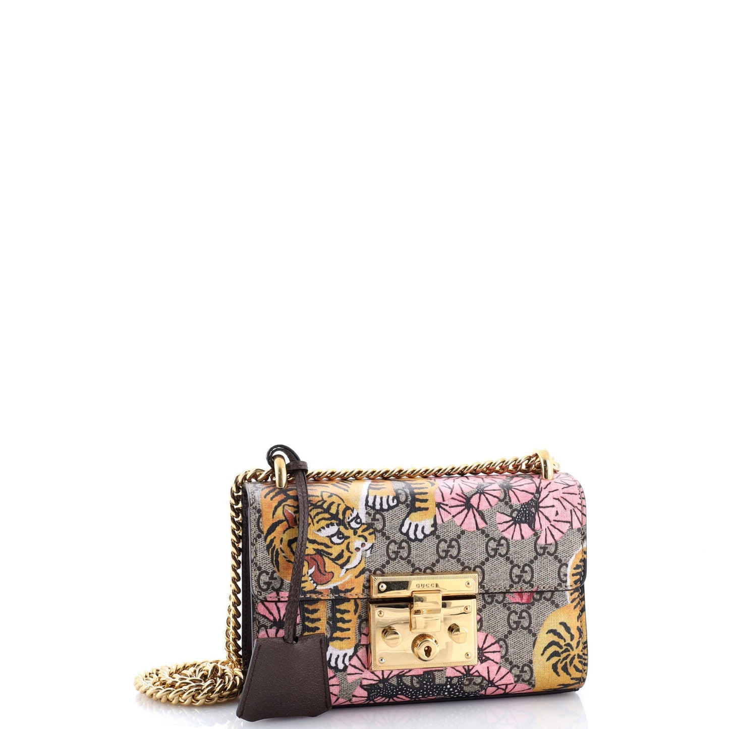 Padlock Shoulder Bag Bengal Print GG Coated Canvas Small