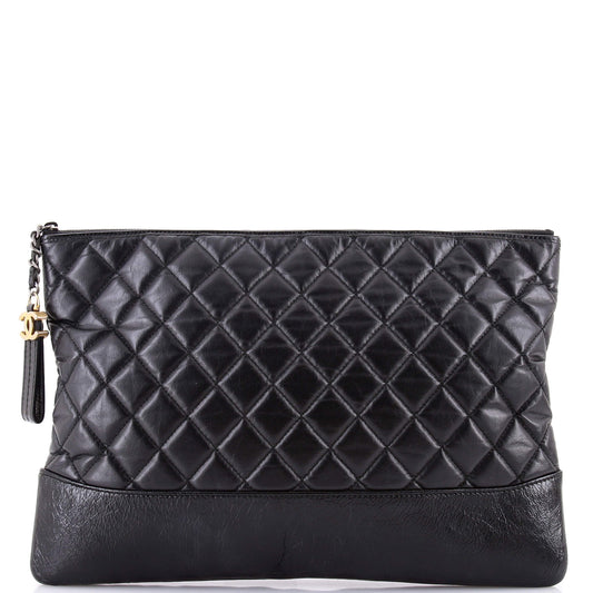 Gabrielle O Case Clutch Quilted Aged Calfskin Large