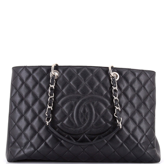 Grand Shopping Tote Quilted Caviar XL