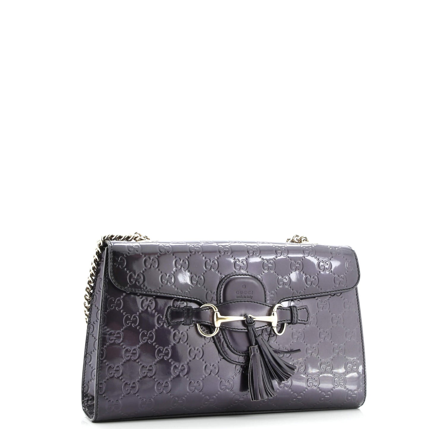 Emily Chain Flap Bag Guccissima Patent Medium