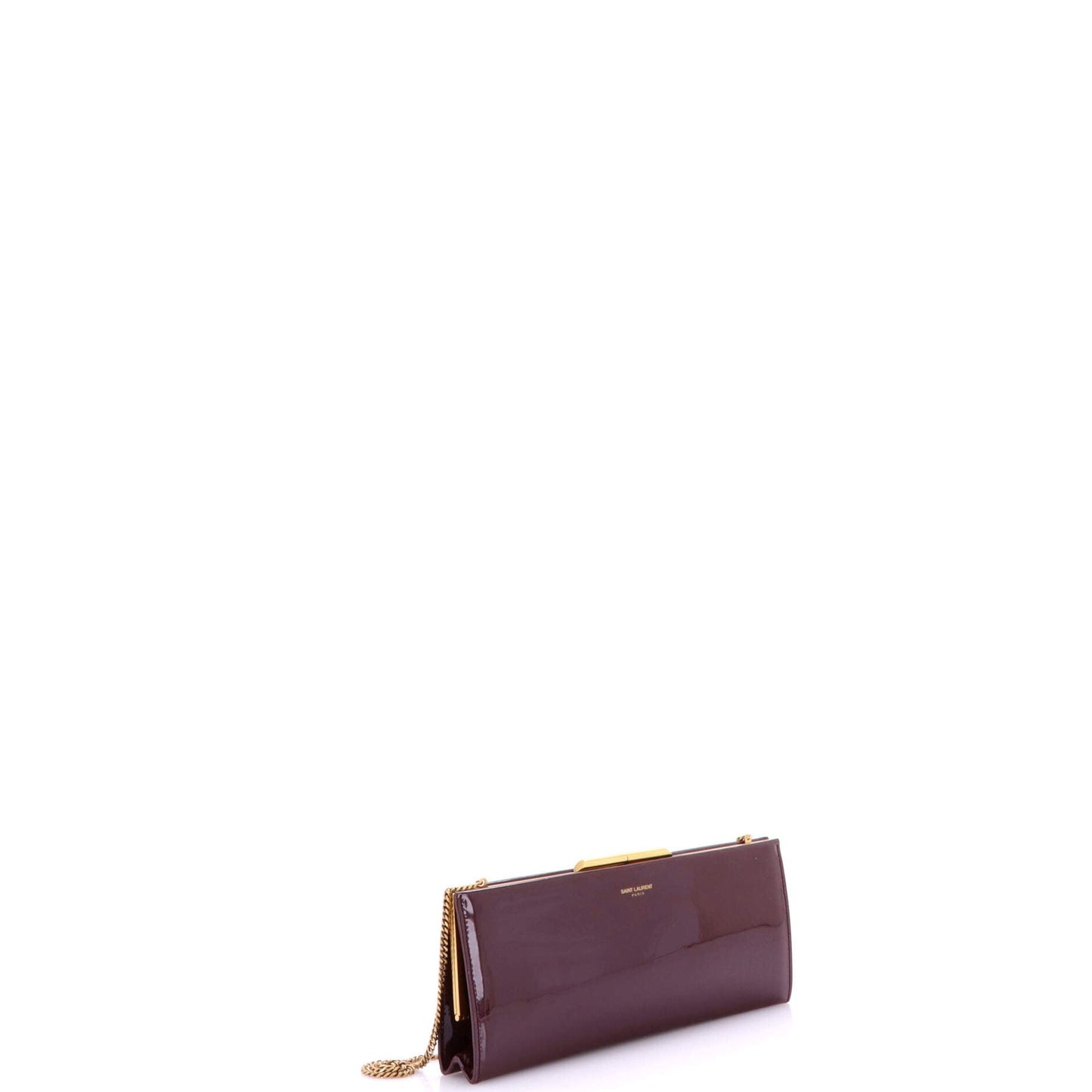 Midnight Chain Clutch Crocodile Embossed Leather Small