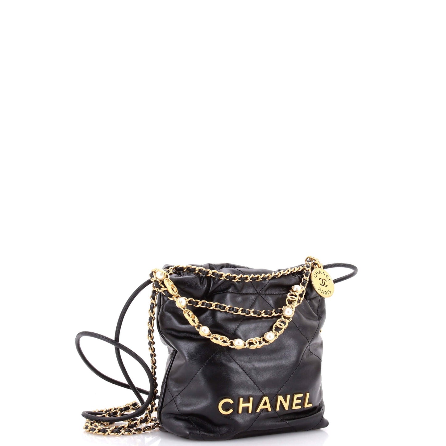 22 Chain Hobo Quilted Calfskin with CC Pearl Chain Mini