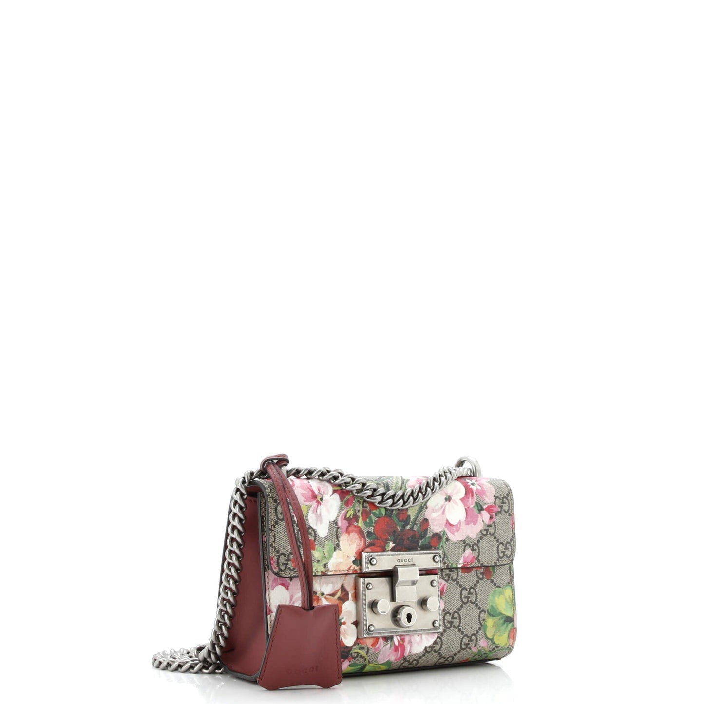Padlock Shoulder Bag Blooms Print GG Coated Canvas Small