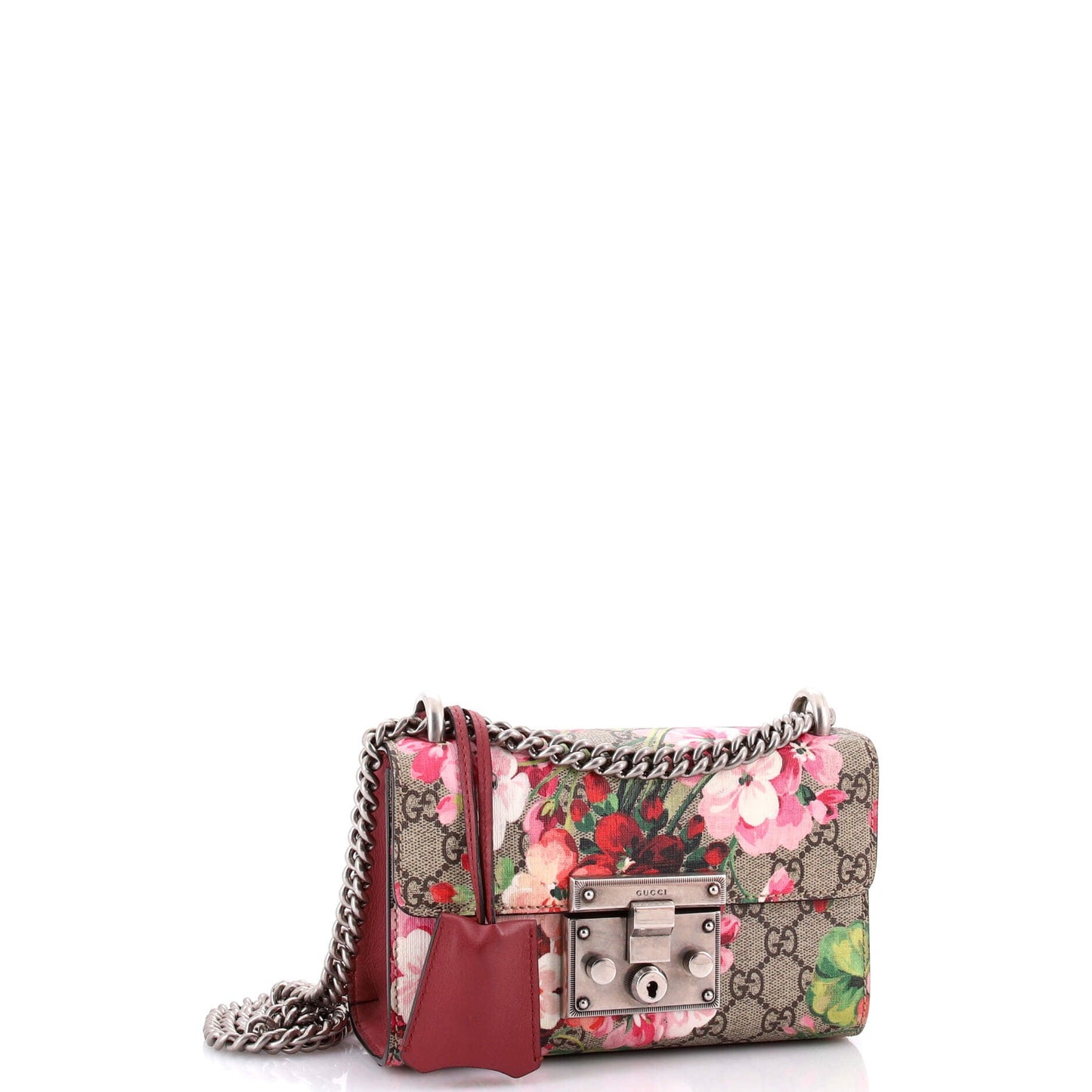 Padlock Shoulder Bag Blooms Print GG Coated Canvas Small