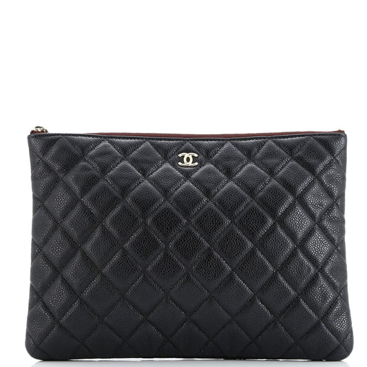 O Case Clutch Quilted Caviar Medium
