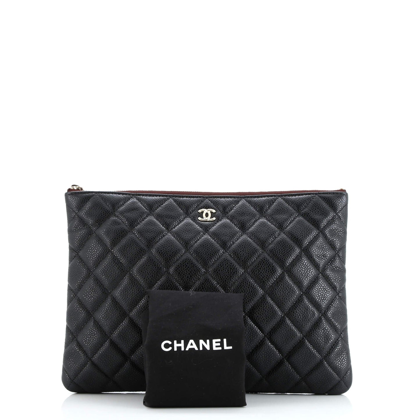 O Case Clutch Quilted Caviar Medium