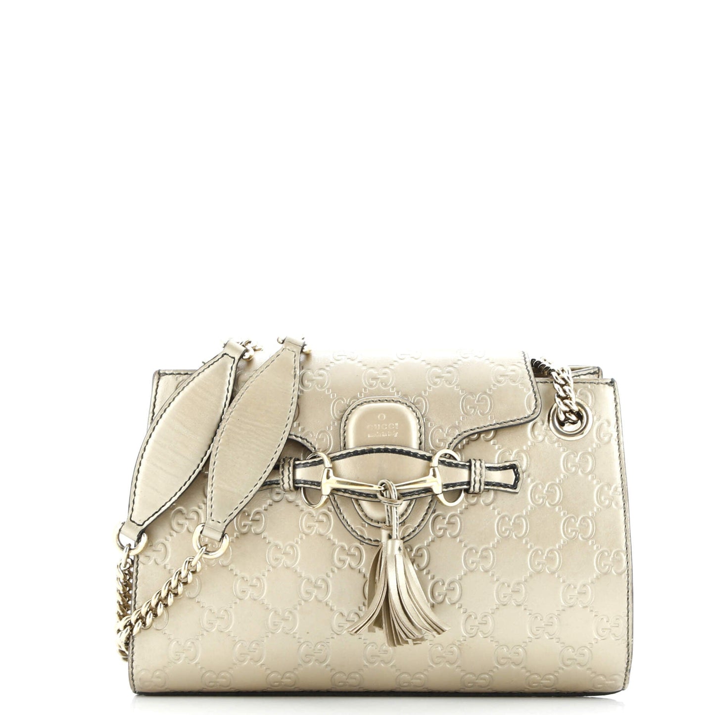 Emily Chain Flap Shoulder Bag Guccissima Leather Small