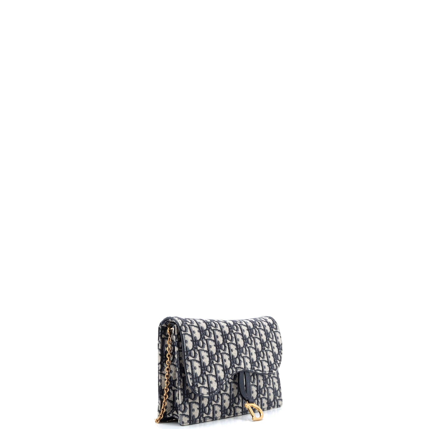 Saddle Chain Clutch Oblique Canvas