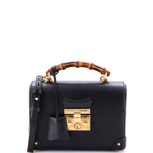 Padlock Bamboo Shoulder Bag Leather Small