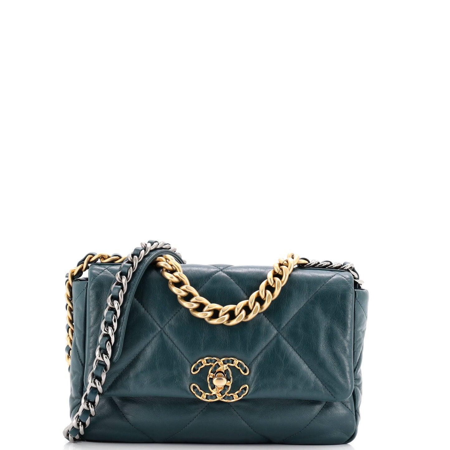 19 Flap Bag Quilted Leather Medium