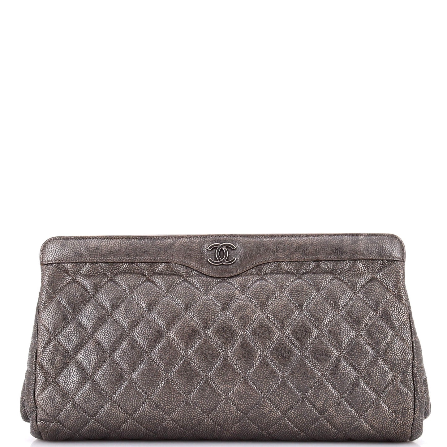 CC Frame Clutch Quilted Caviar Large