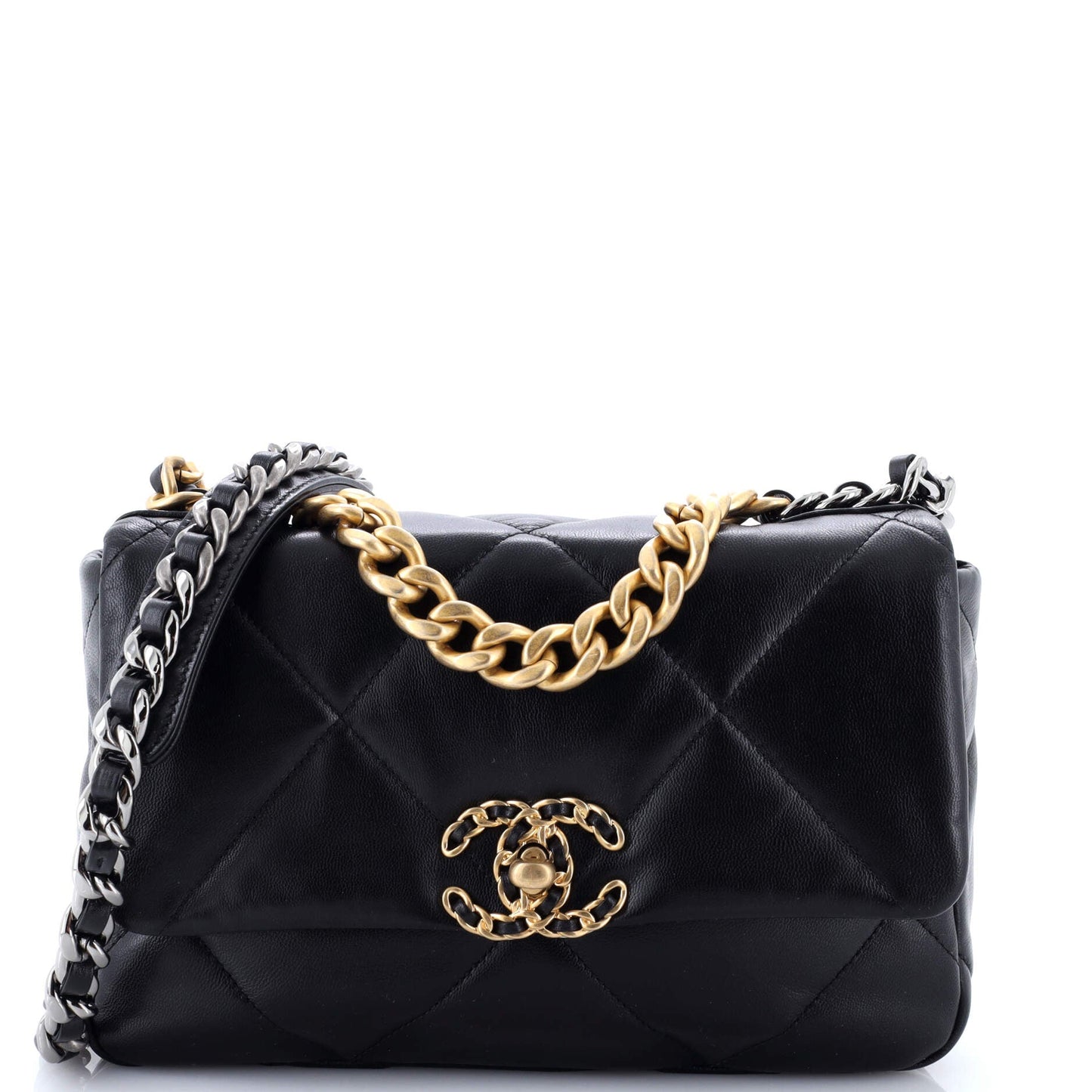 19 Flap Bag Quilted Leather Medium