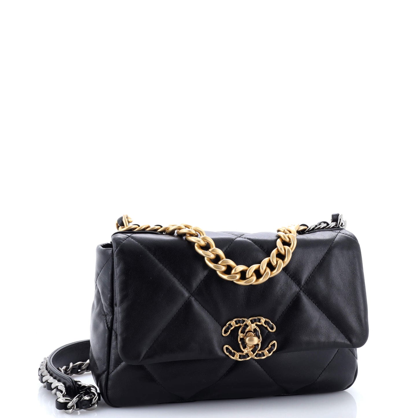 19 Flap Bag Quilted Leather Medium