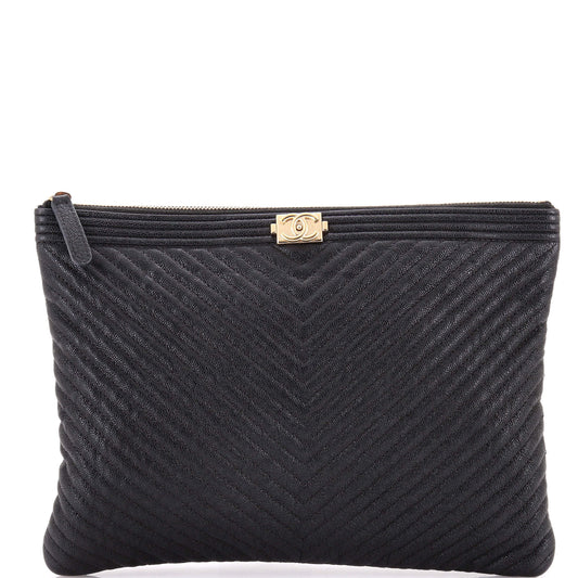 Boy O Case Clutch Chevron Caviar Medium