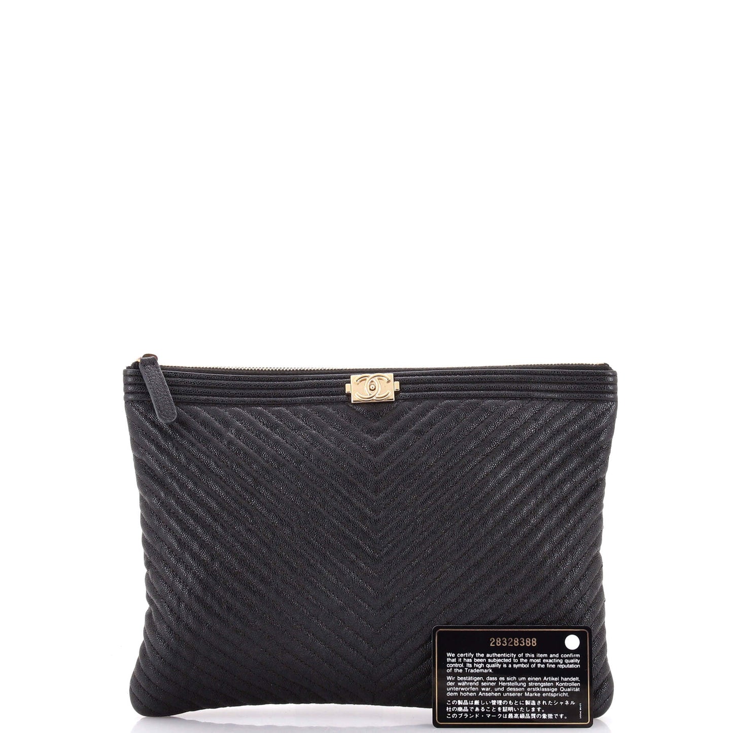 Boy O Case Clutch Chevron Caviar Medium