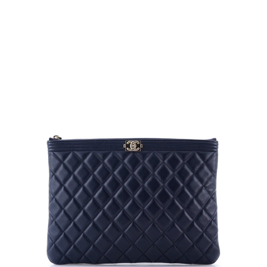 Boy O Case Clutch Quilted Lambskin Medium