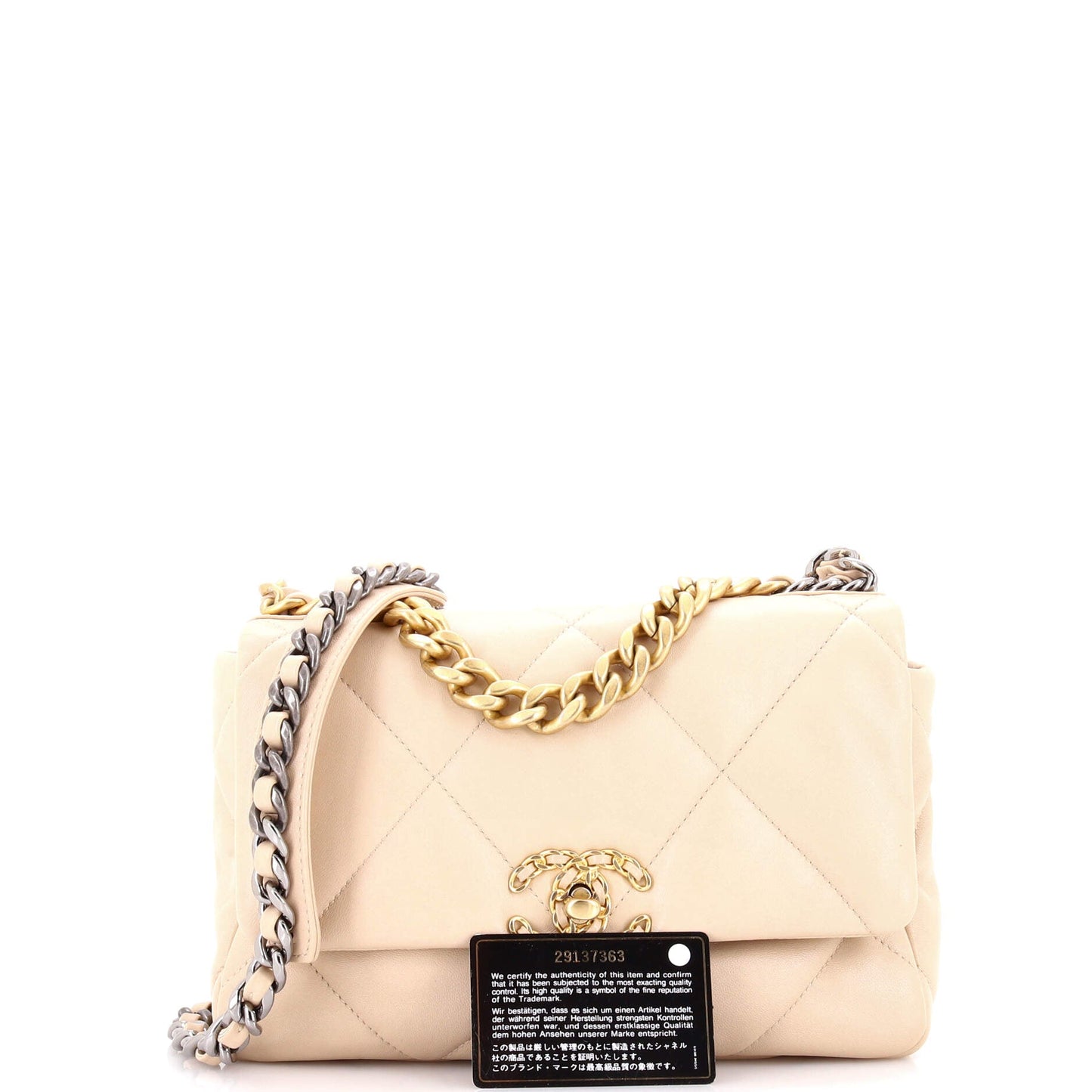 19 Flap Bag Quilted Leather Medium