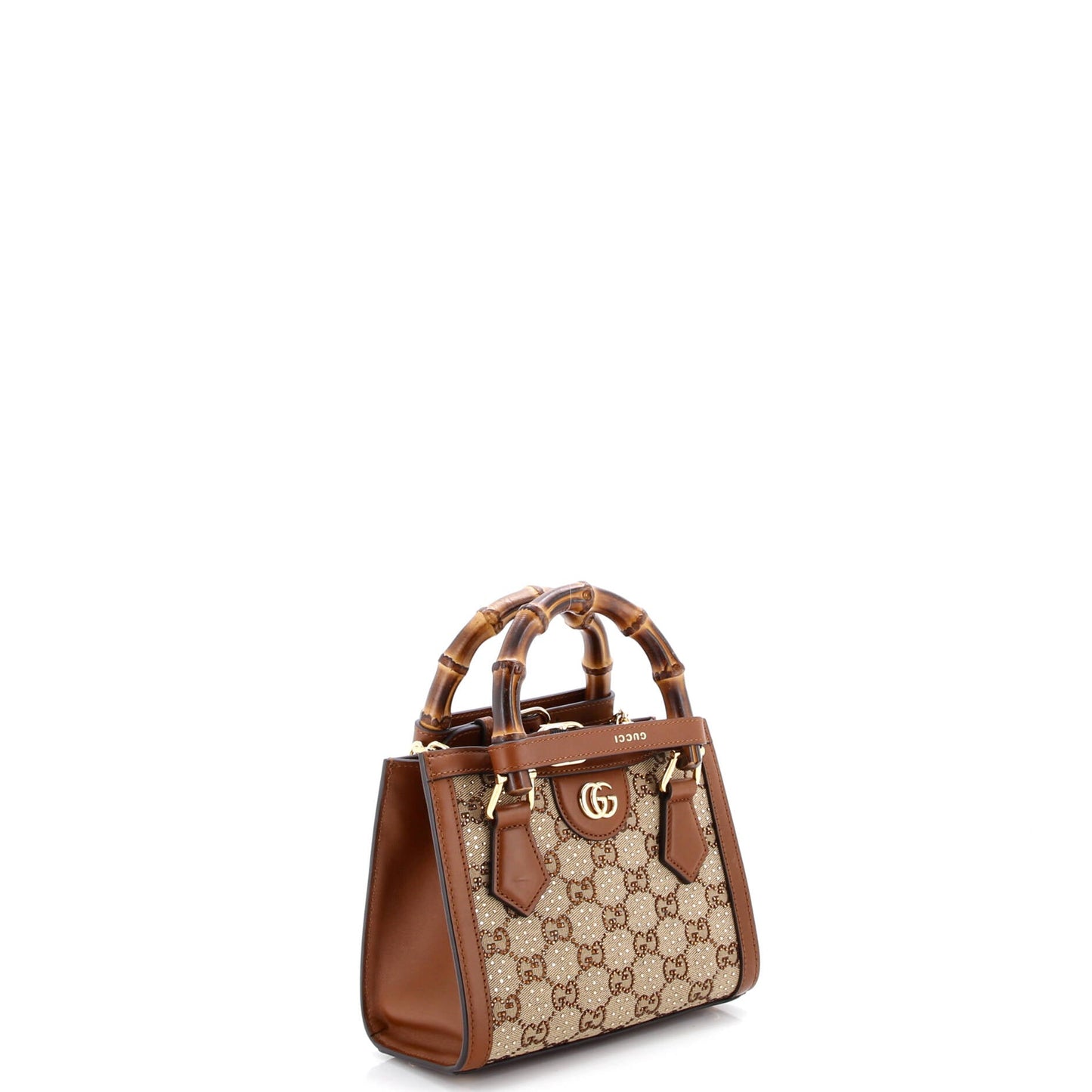 Diana NM Bamboo Handle Tote Crystal Embellished GG Canvas Mini