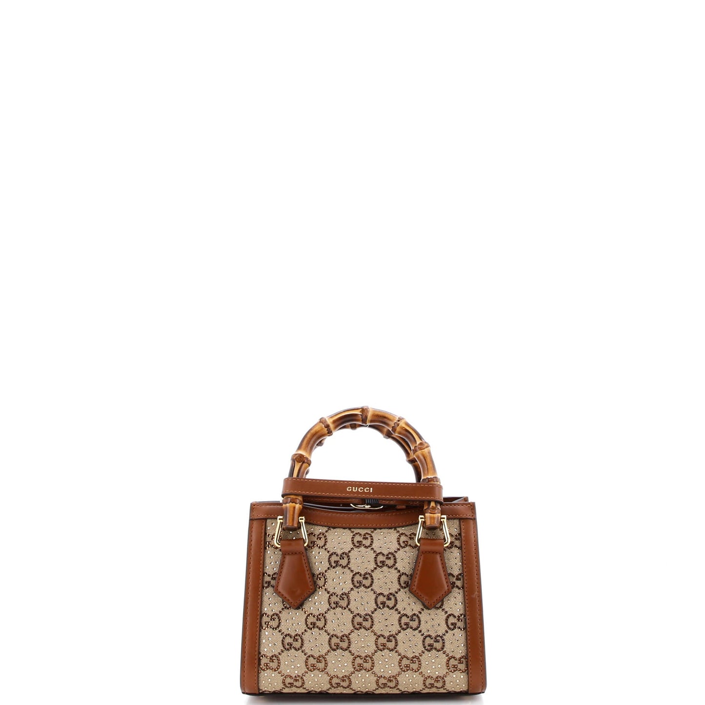 Diana NM Bamboo Handle Tote Crystal Embellished GG Canvas Mini