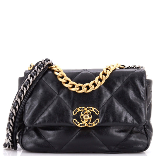19 Flap Bag Quilted Leather Medium