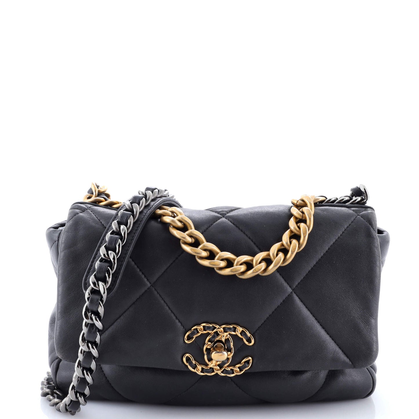 19 Flap Bag Quilted Leather Medium