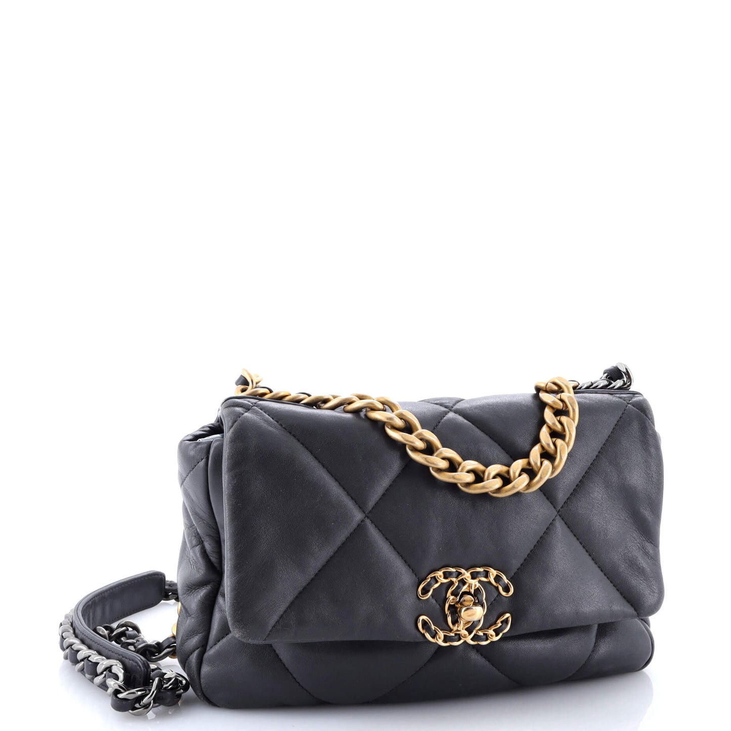 19 Flap Bag Quilted Leather Medium