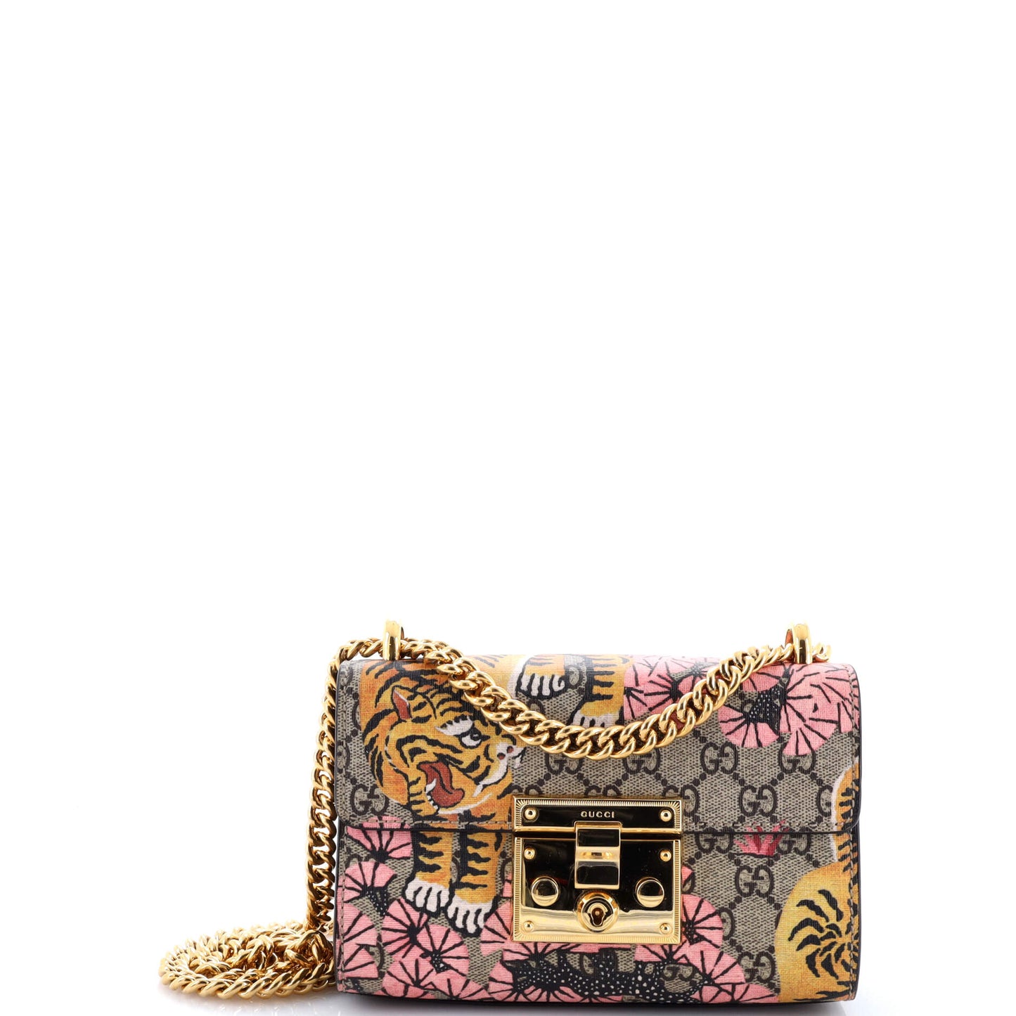 Padlock Shoulder Bag Bengal Print GG Coated Canvas Small