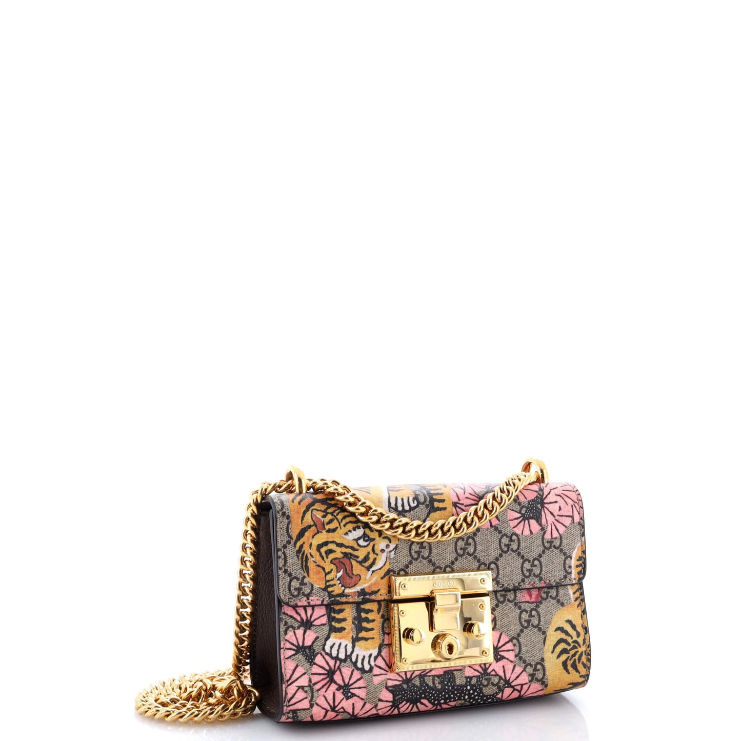 Padlock Shoulder Bag Bengal Print GG Coated Canvas Small