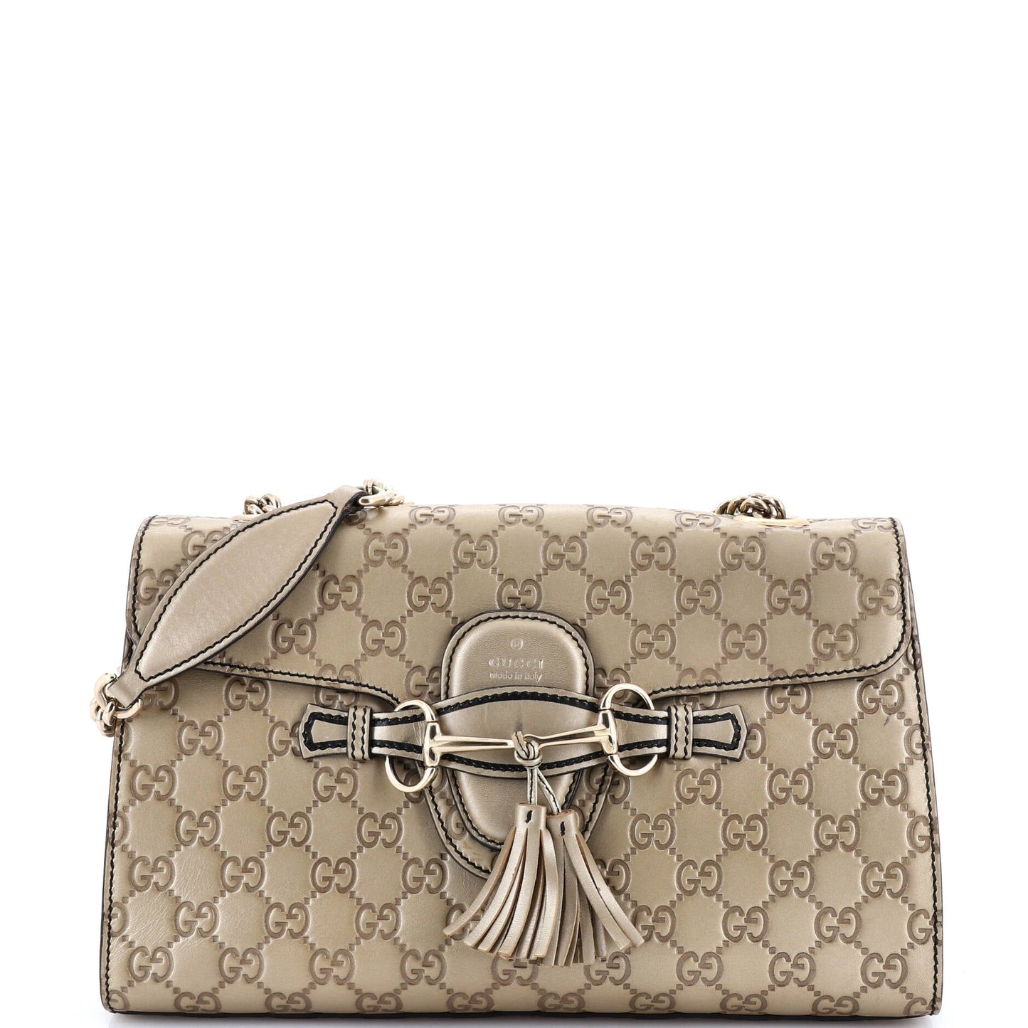 Emily Chain Flap Bag Guccissima Leather Medium