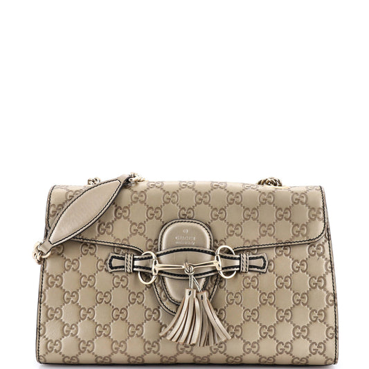 Emily Chain Flap Bag Guccissima Leather Medium