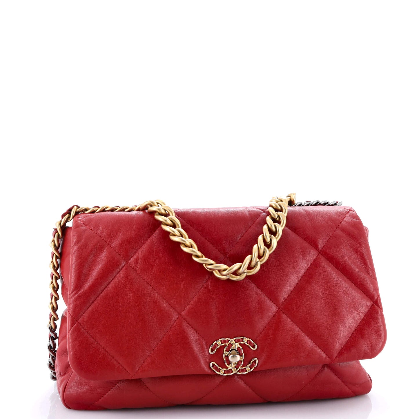 19 Flap Bag Quilted Leather Maxi