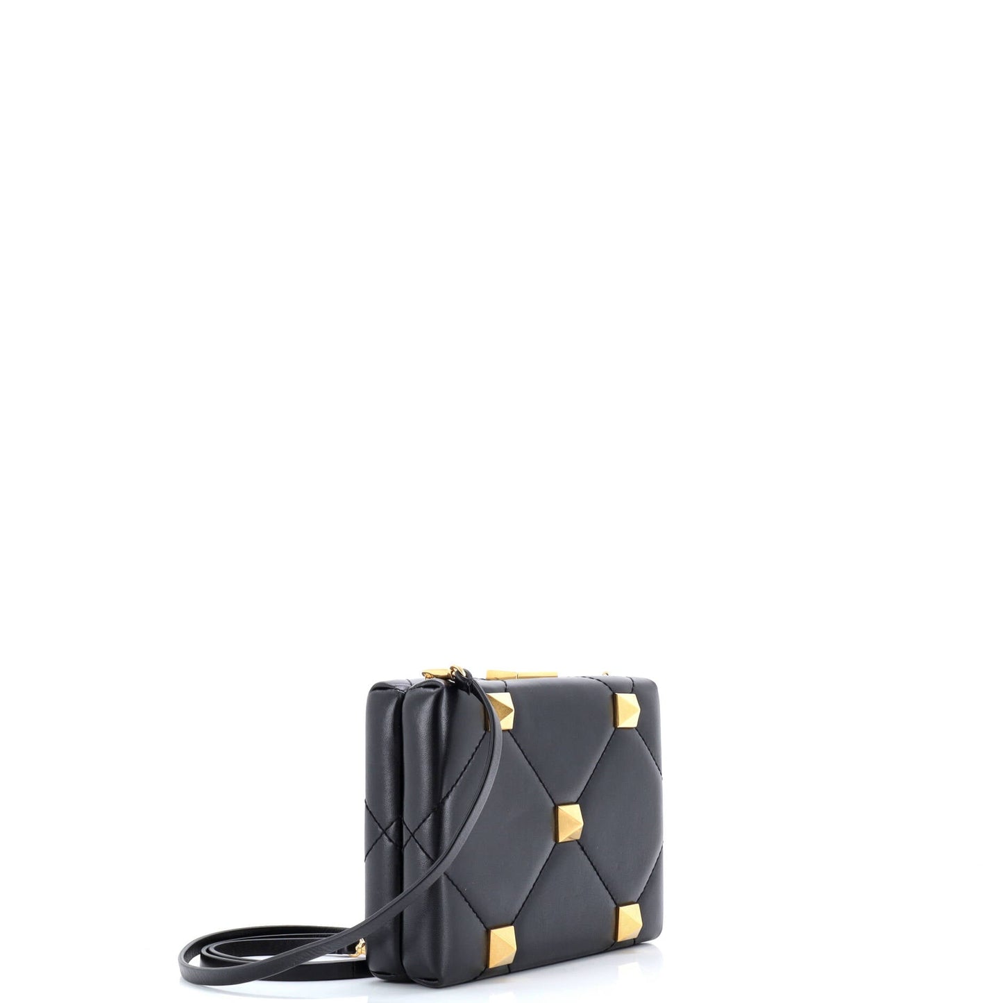 Roman Stud Minaudiere Clutch Quilted Leather