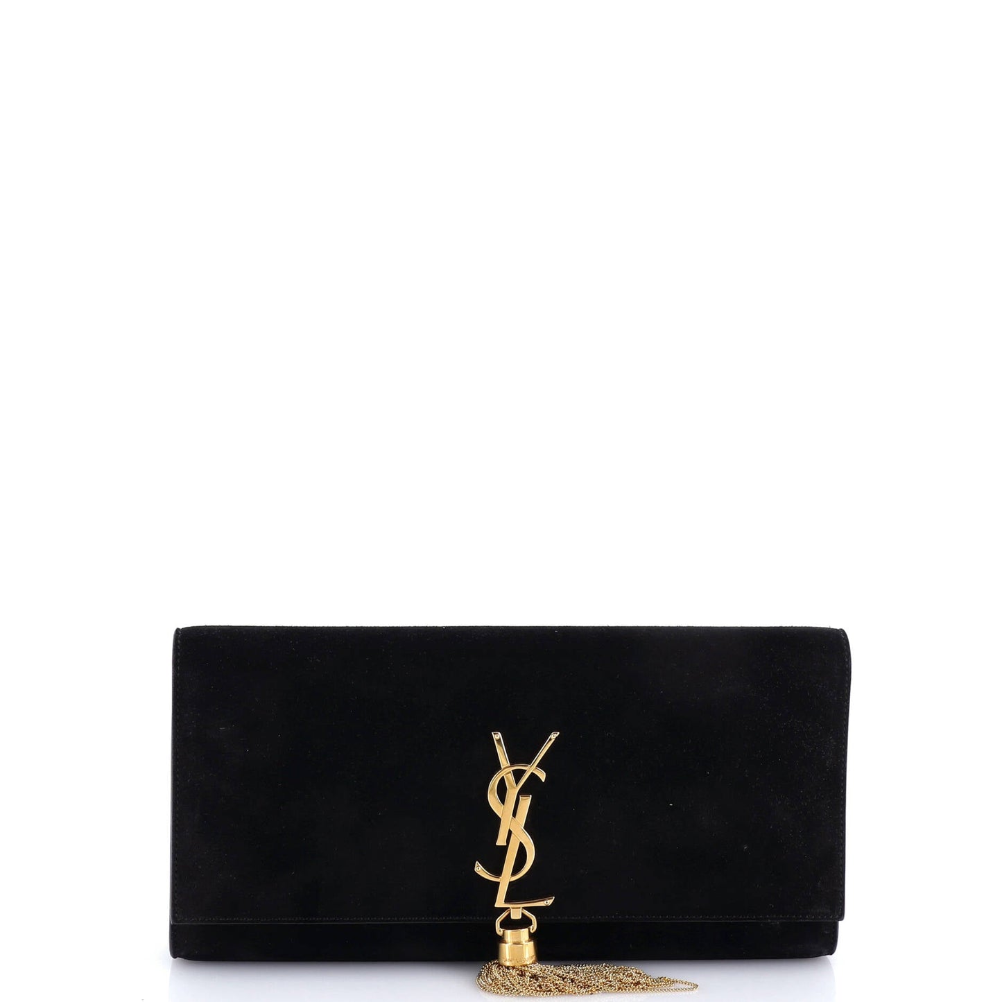 Classic Monogram Tassel Clutch Suede Long