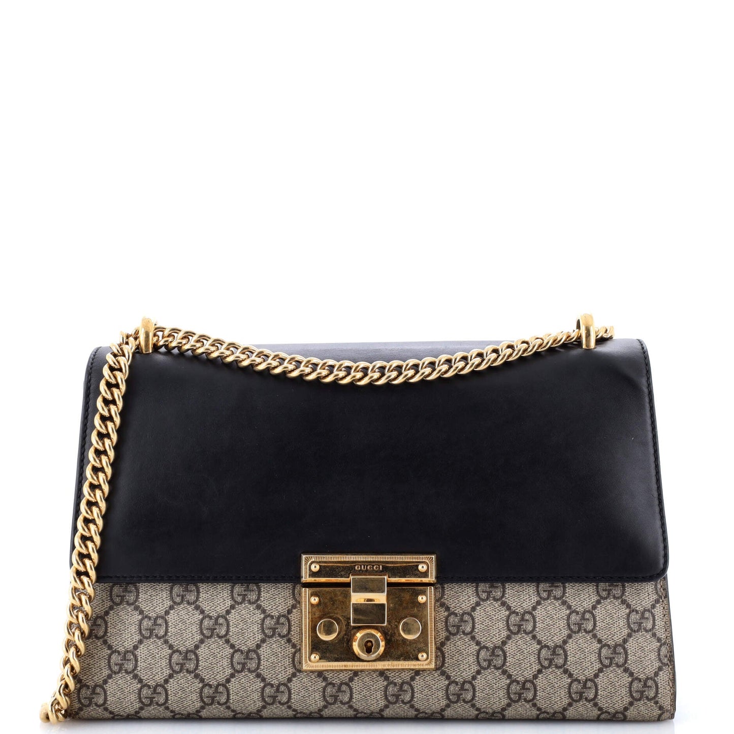 Padlock Shoulder Bag GG Coated Canvas and Leather Medium