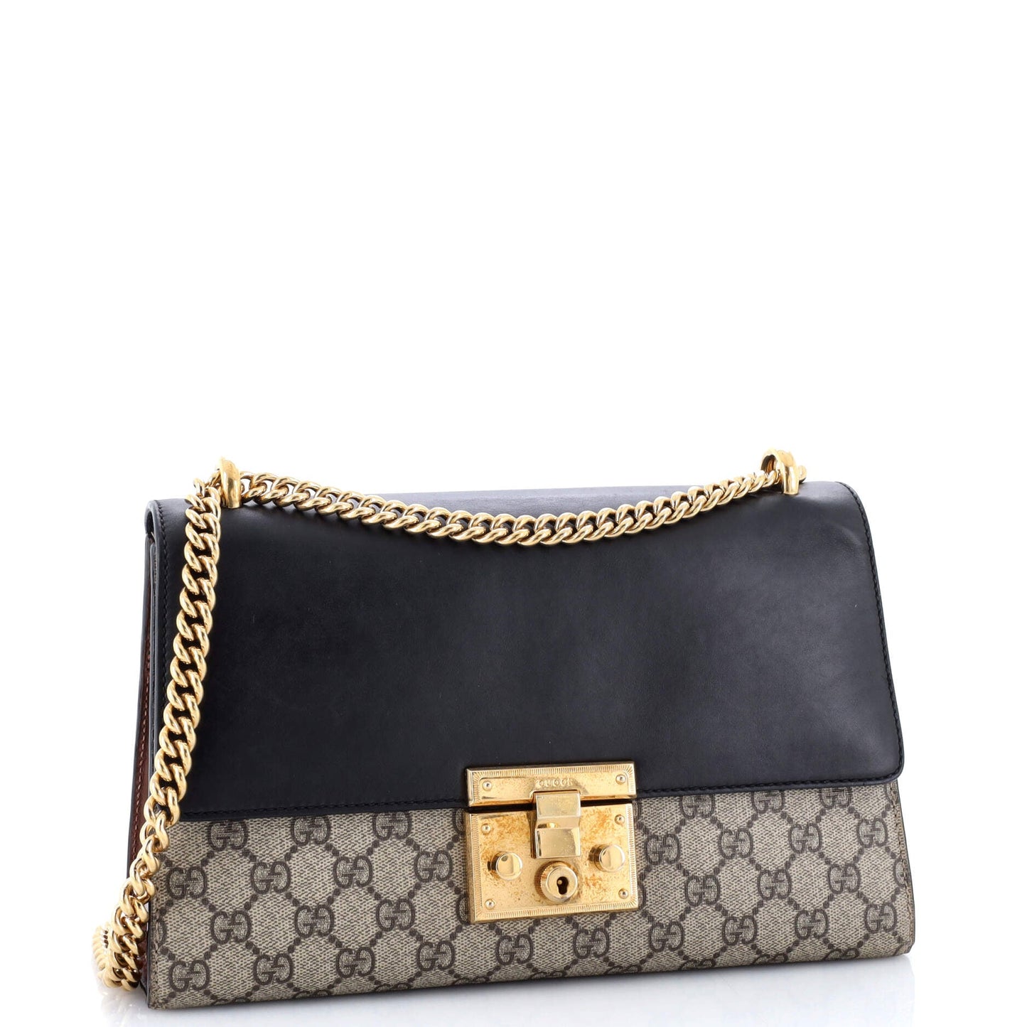 Padlock Shoulder Bag GG Coated Canvas and Leather Medium