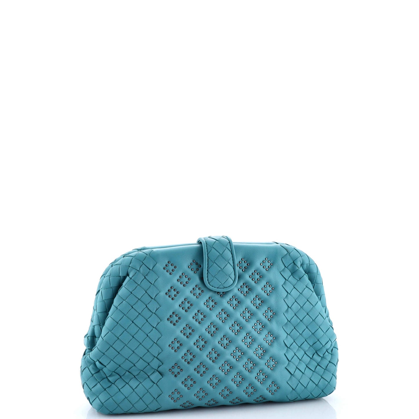 Lauren 1980 Clutch Studded Leather with Intrecciato Detail