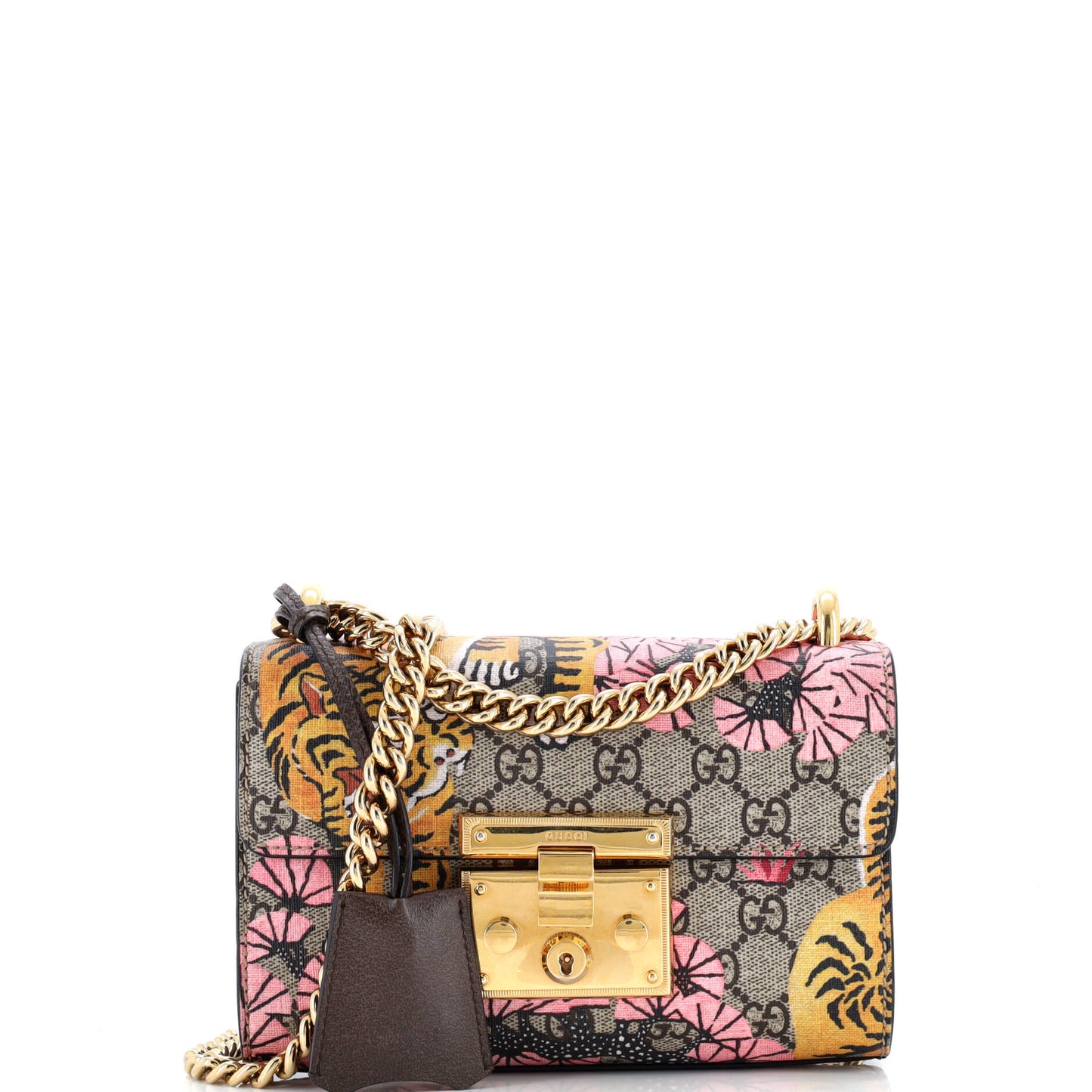 Padlock Shoulder Bag Bengal Print GG Coated Canvas Small