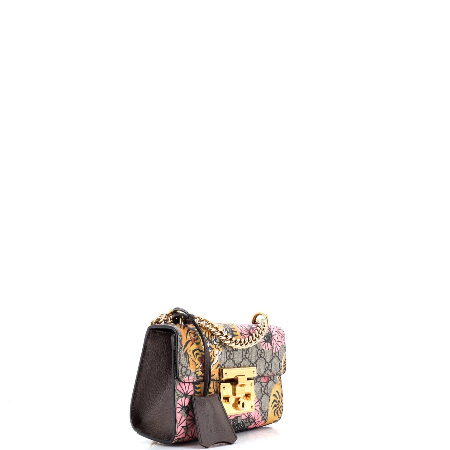 Padlock Shoulder Bag Bengal Print GG Coated Canvas Small